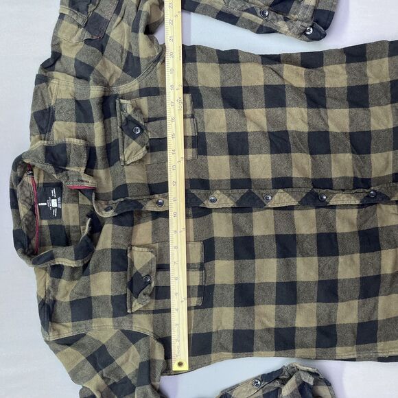 Jeans by Buffalo Mens Large Plaid Thin Flannel Long Sleeve Button Shirt - Picture 5 of 13